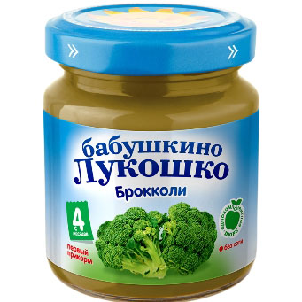 картинка БАБУШКИНО ЛУКОШКО, ПЮРЕ капуста брокколи (100 г) от магазина Радуга детства