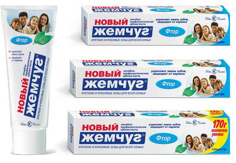 картинка НОВЫЙ ЖЕМЧУГ, ПАСТА зубная "Фтор" (100 мл)  от магазина Радуга детства