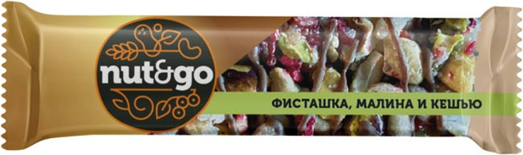 картинка БАТОНЧИК "Nut & Go" кешью-фисташка-малина 28  гр от магазина Радуга детства