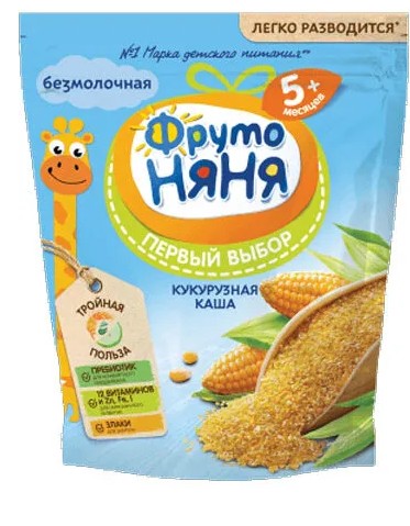 картинка ФРУТОНЯНЯ, КАША б/м кукурузная 5 мес., (180 г) от магазина Радуга детства