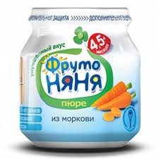 картинка ФРУТОНЯНЯ, ПЮРЕ морковь, (80 г) от магазина Радуга детства