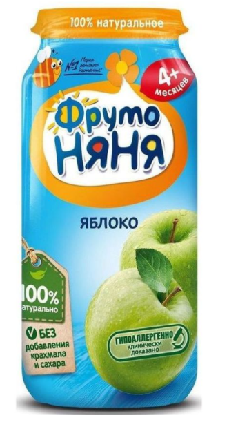картинка ФРУТОНЯНЯ, ПЮРЕ яблоко натур. (250 г) от магазина Радуга детства