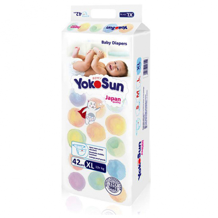 картинка YokoSun, ПОДГУЗНИКИ размер ХL, 12-20кг (42 шт) от магазина Радуга детства