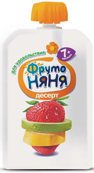 картинка ФРУТОНЯНЯ, ПАУЧ десерт яблоко/банан/клубника. (90 г) от магазина Радуга детства