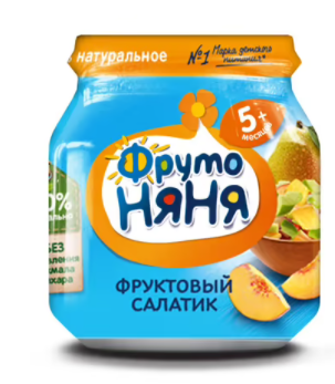 картинка ФРУТОНЯНЯ, ПЮРЕ яблоко-груша-персик, (100 г) от магазина Радуга детства