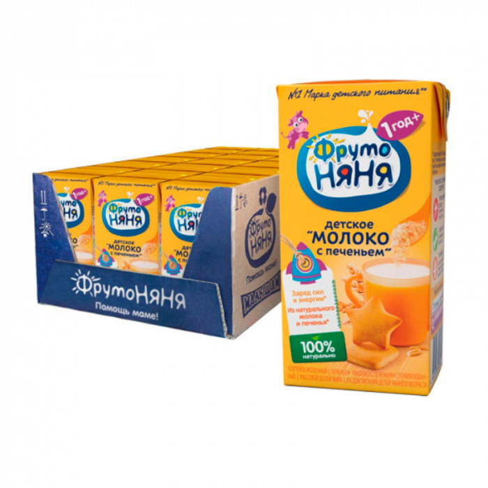 картинка ФРУТОНЯНЯ, КОКТЕЙЛЬ мол. с печеньем 2,4% (0,2л) от магазина Радуга детства