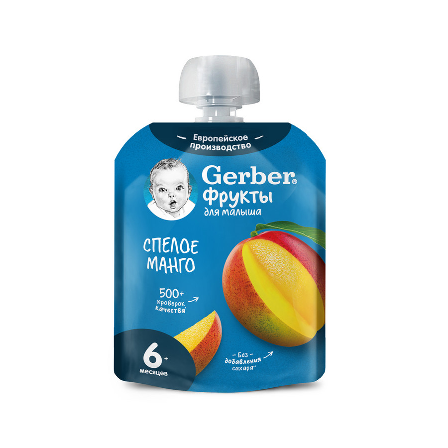 картинка GERBER, ПЮРЕ "Спелое манго" (90 г) от магазина Радуга детства
