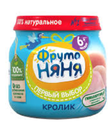 картинка ФРУТОНЯНЯ, ПЮРЕ кролик, (80г) от магазина Радуга детства