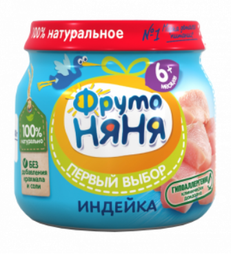 картинка ФРУТОНЯНЯ, ПЮРЕ индейка, (80г) от магазина Радуга детства