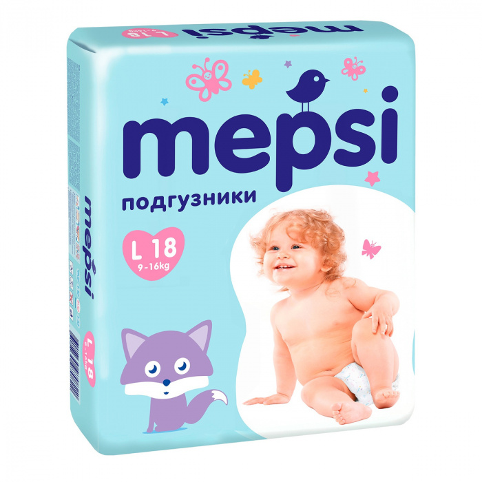 картинка MEPSI, ПОДГУЗНИКИ размер L (18 шт) от магазина Радуга детства