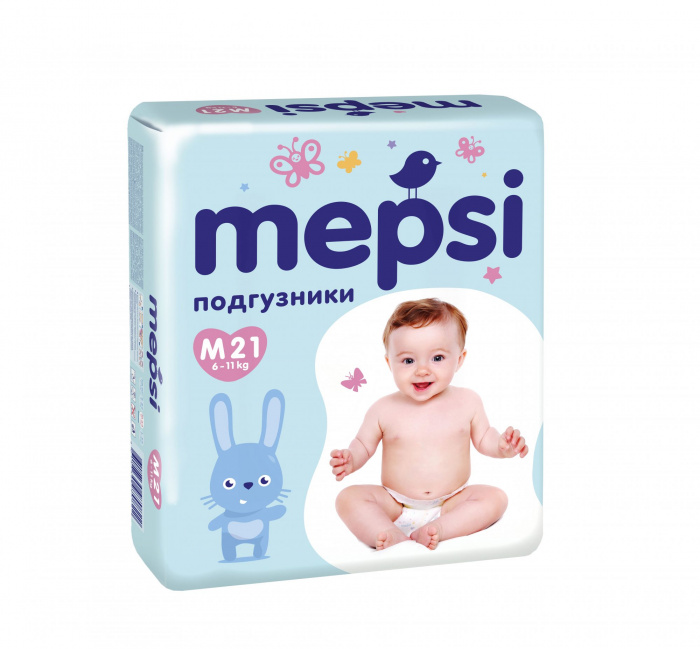 картинка MEPSI, ПОДГУЗНИКИ размер M (21 шт) от магазина Радуга детства