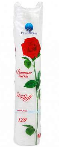 картинка РУСАЛОЧКА, ДИСКИ ватные косметические "Soft" (120 шт.) от магазина Радуга детства