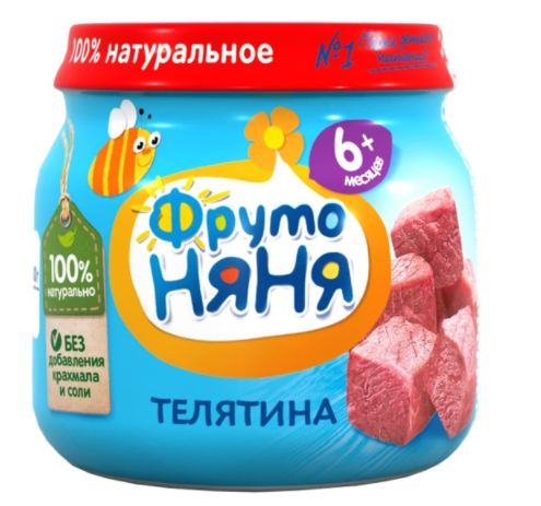 картинка ФРУТОНЯНЯ, ПЮРЕ телятина (80г) от магазина Радуга детства