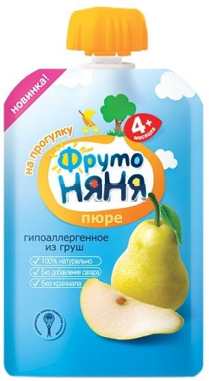 картинка ФРУТОНЯНЯ, ПАУЧ пюре груша натур. (90 г) от магазина Радуга детства