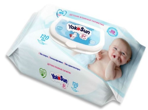 картинка YokoSun, САЛФЕТКИ бумажные крем-эффект для детей (120 шт) от магазина Радуга детства
