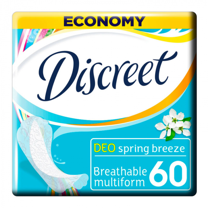 картинка DISCREET, прокладки на каждый день Deo Spring Breeze Multiform Trio (60 шт.) от магазина Радуга детства