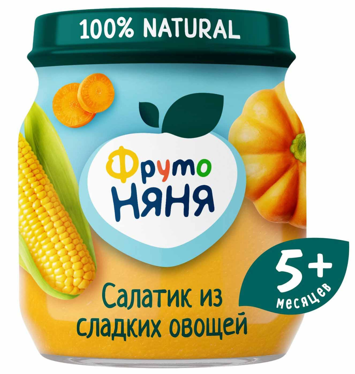 картинка ФРУТОНЯНЯ, ПЮРЕ кукуруза-тыква-морковь (110 г) от магазина Радуга детства