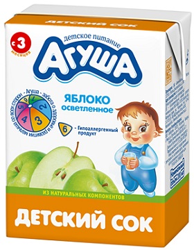 картинка АГУША, СОК "Яблоко осветленное" с 3 мес. (200 мл) от магазина Радуга детства