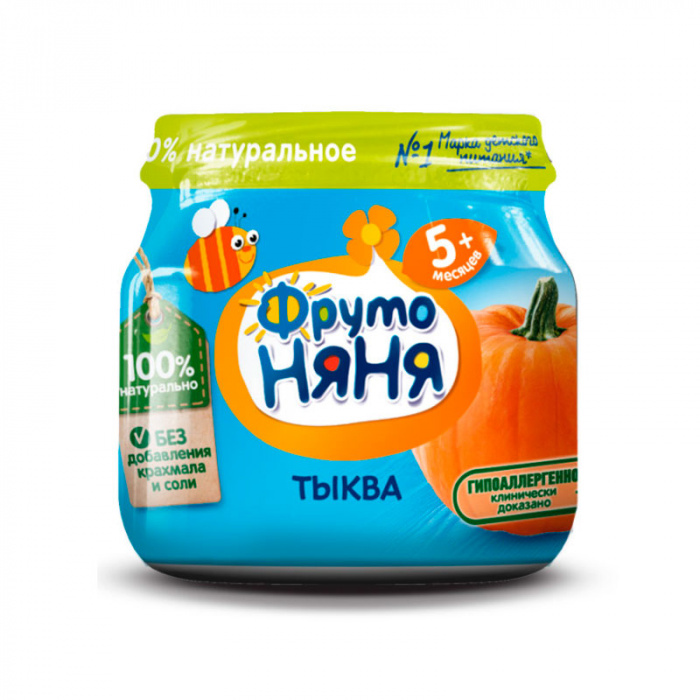 картинка ФРУТОНЯНЯ, ПЮРЕ тыква, (80 г) от магазина Радуга детства