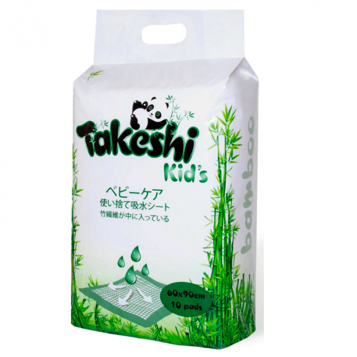 картинка TAKESHI Kids, ПЕЛЕНКИ впитывающие-бамбуковые, (60х90 см) (10 шт.) от магазина Радуга детства