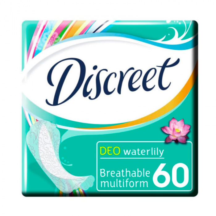 картинка DISCREET, прокладки на каждый день Deo Water Lily Multiform Trio (60 шт.) от магазина Радуга детства