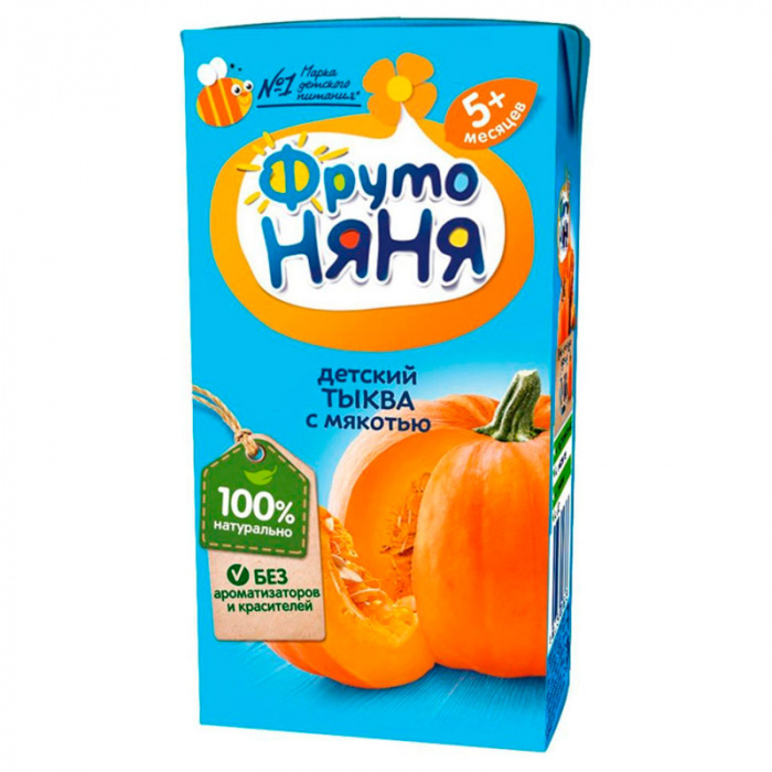 картинка ФРУТОНЯНЯ, НЕКТАР тыква, с мяк. (200 мл) от магазина Радуга детства