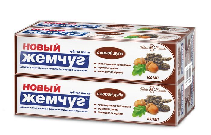 картинка НОВЫЙ ЖЕМЧУГ, ПАСТА зубная "Кора дуба" 100 мл от магазина Радуга детства