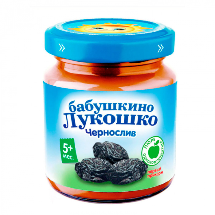 картинка БАБУШКИНО ЛУКОШКО, ПЮРЕ чернослив (100 г) от магазина Радуга детства