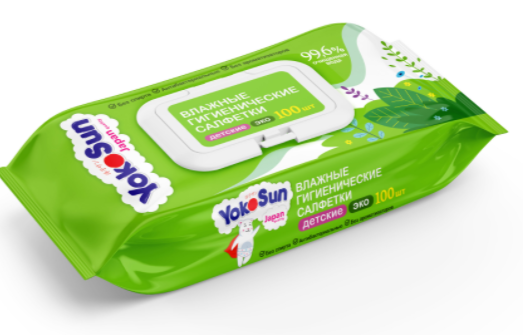 картинка YokoSun, САЛФЕТКИ влажные для детей ECO (100 шт) от магазина Радуга детства