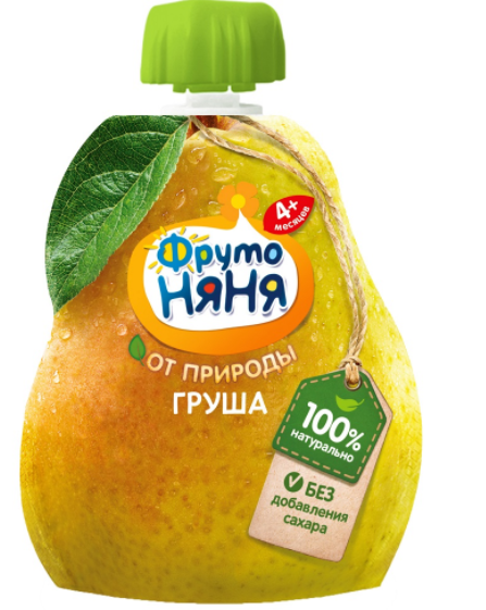 картинка ФРУТОНЯНЯ, ПЮРЕ груша натур., (100 г) от магазина Радуга детства