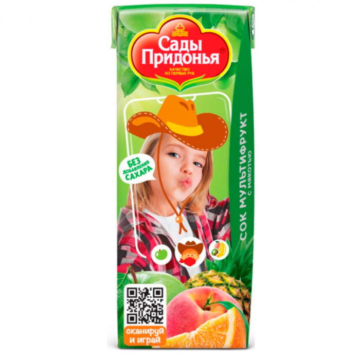 картинка САДЫ ПРИДОНЬЯ, СОК мультифрукт. (200 мл) от магазина Радуга детства
