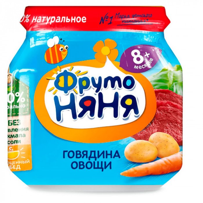 картинка ФРУТОНЯНЯ, ПЮРЕ говядина-овощи (100 г) от магазина Радуга детства