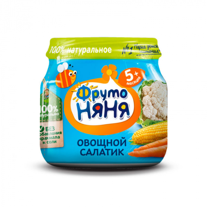 картинка ФРУТОНЯНЯ, ПЮРЕ овощной салатик (80 г)  от магазина Радуга детства