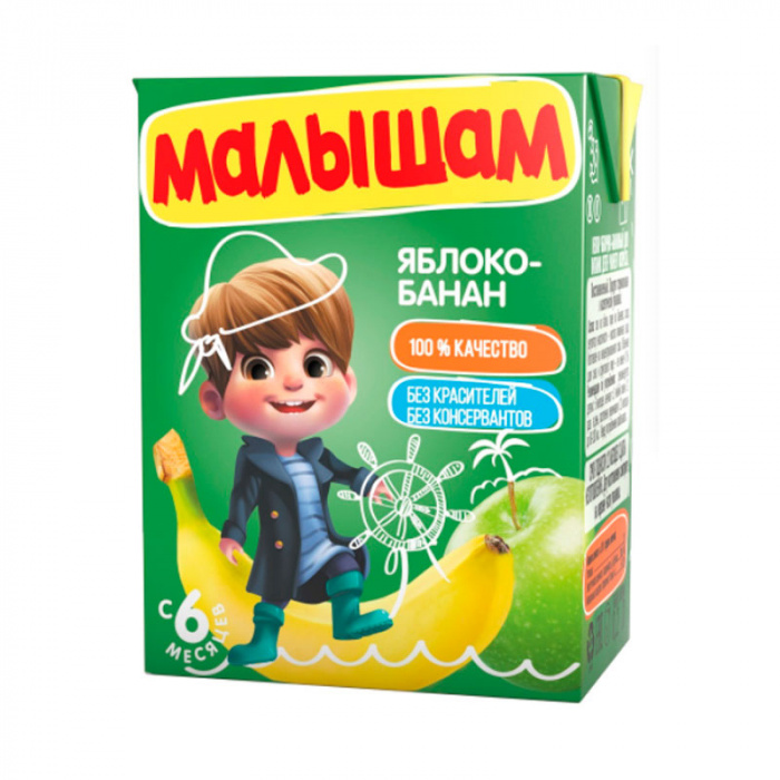 картинка ФРУТОНЯНЯ МАЛЫШАМ, НЕКТАР яблоко-банан, с мяк. (200 мл) от магазина Радуга детства