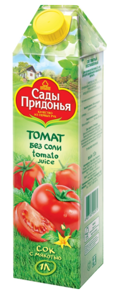 картинка САДЫ ПРИДОНЬЯ, СОК томат  (1 л) от магазина Радуга детства