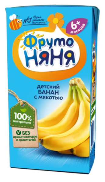 картинка ФРУТОНЯНЯ, НЕКТАР банан, с мяк. (200 мл) от магазина Радуга детства